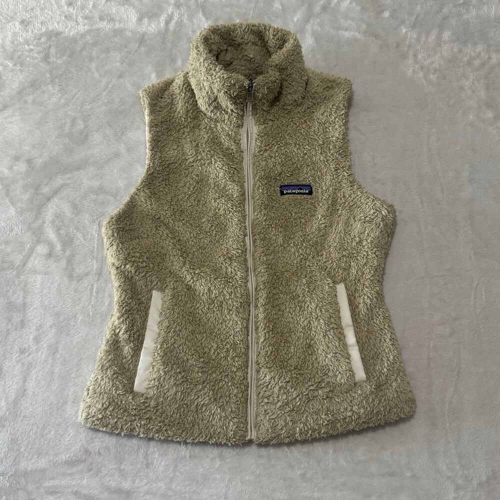 Patagonia Women's‎ Los Gatos Full Zip Fleece Vest S Tan Taupe Pockets Cozy